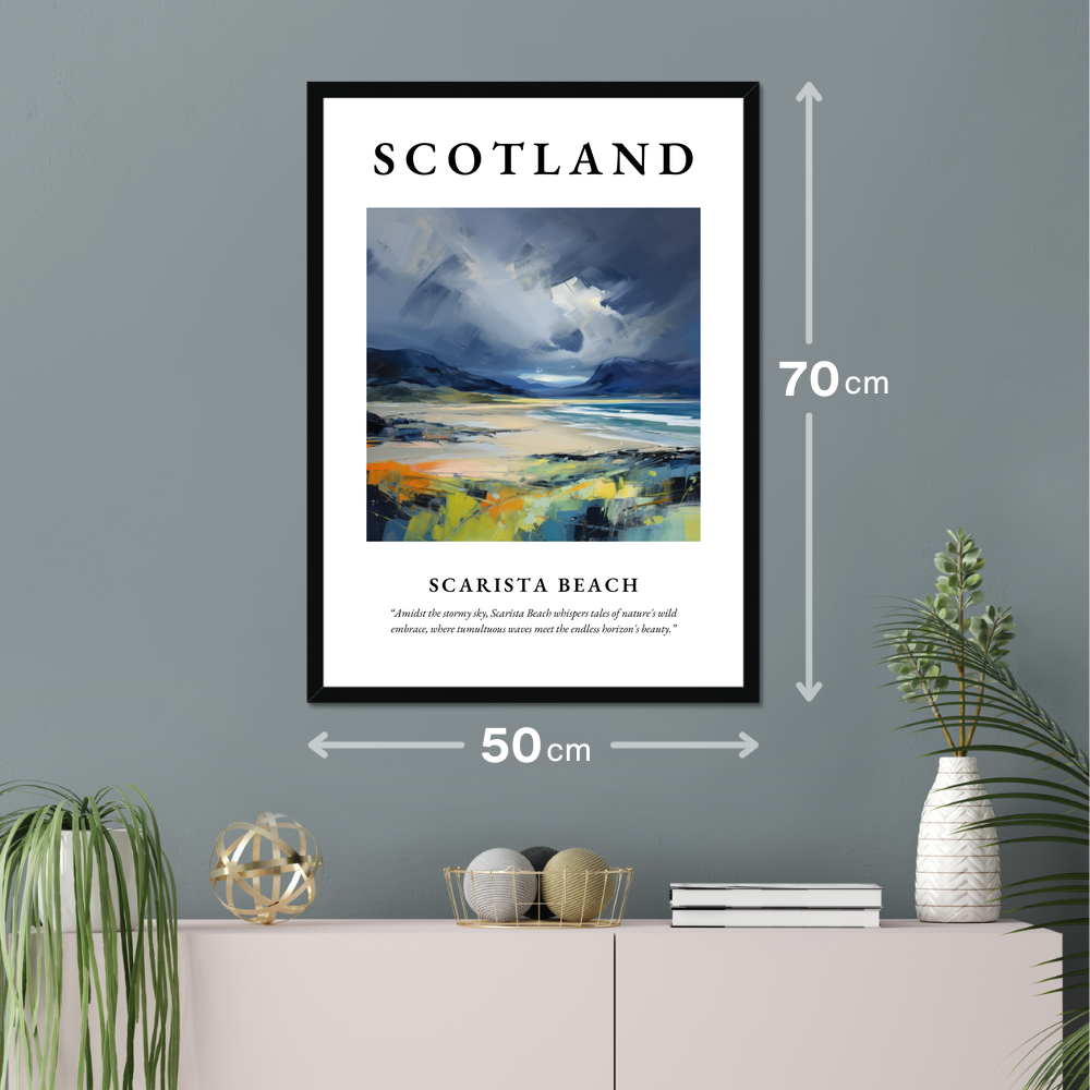 Poster of Scarista Beach hanging on a wall