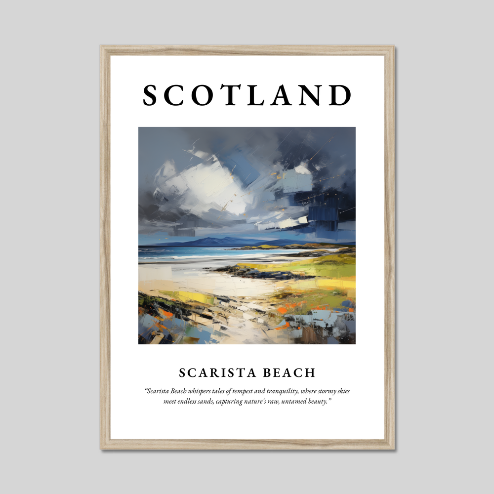 Poster in a natural frame with the word Scotland