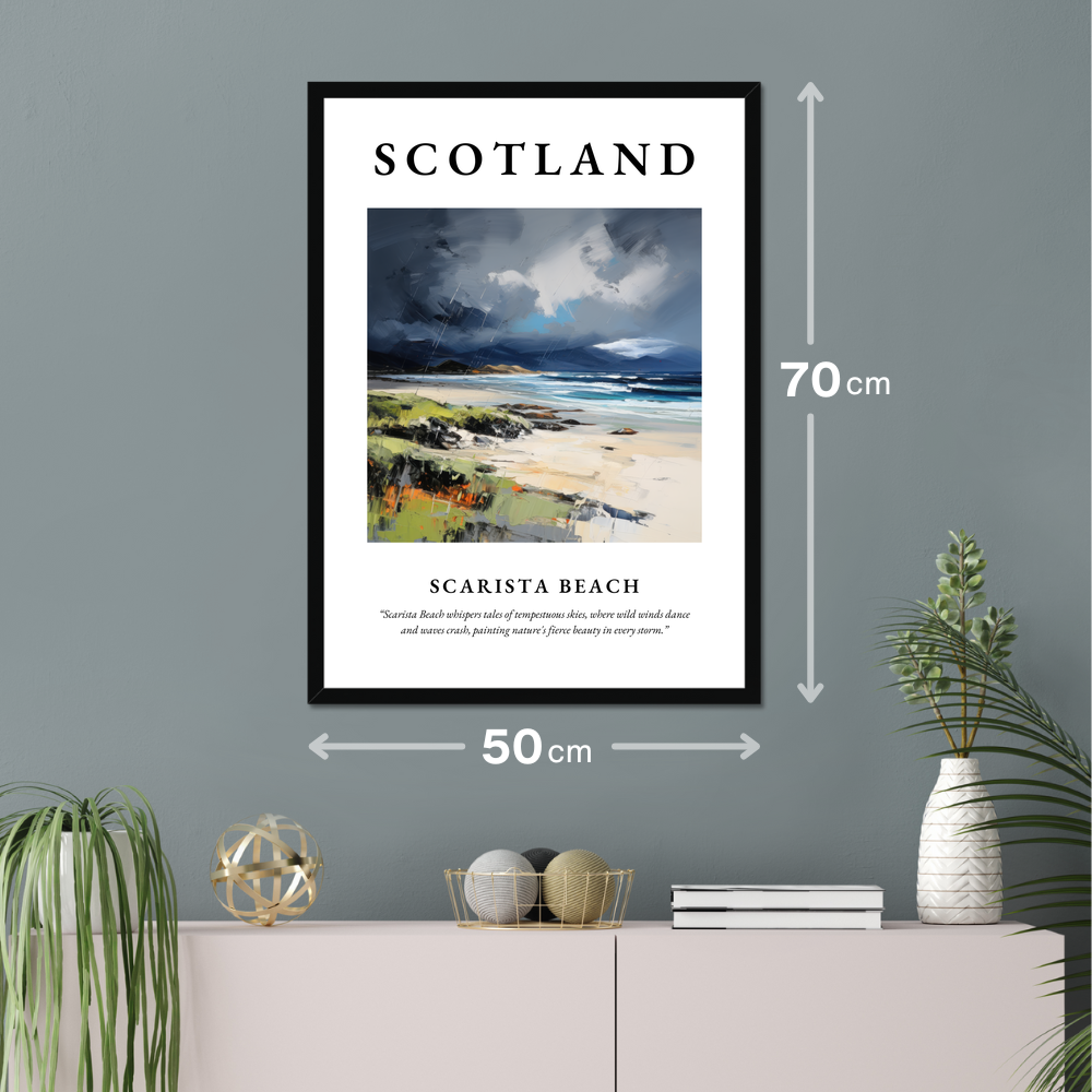 Poster of Scarista Beach hanging on a wall