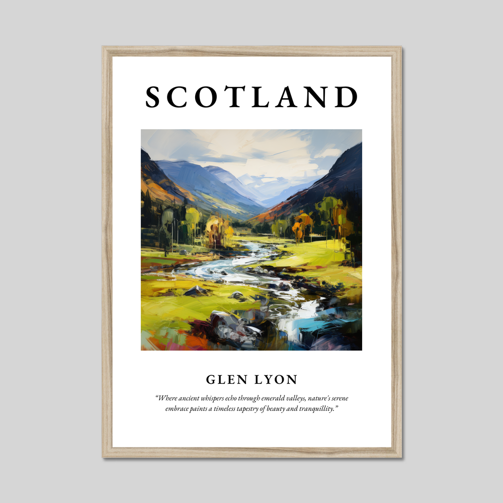 Poster in a natural frame with the word Scotland