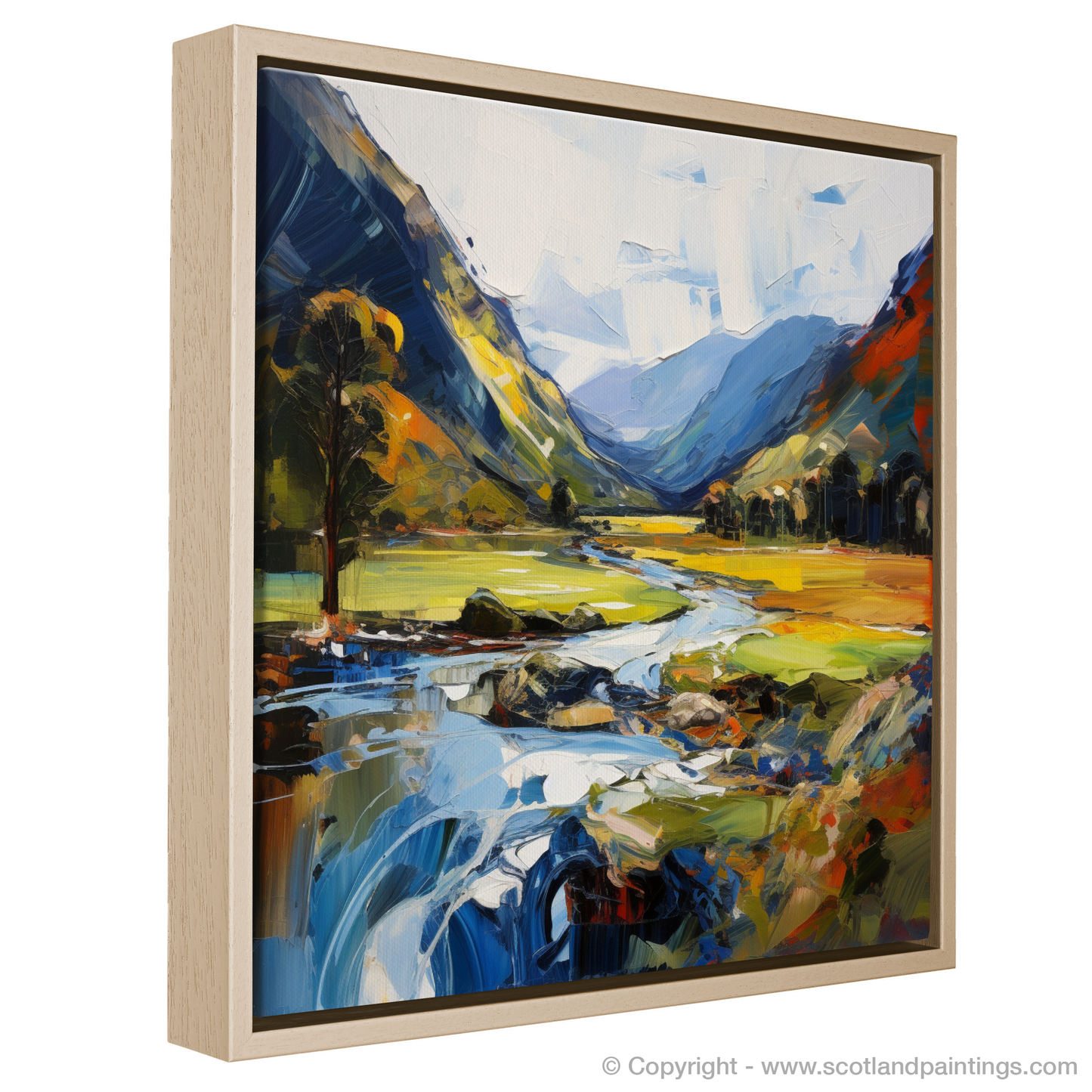 Painting and Art Print of Glen Lyon, Perthshire entitled "Glen Lyon Unleashed: An Expressionist Journey Through the Scottish Wilderness".