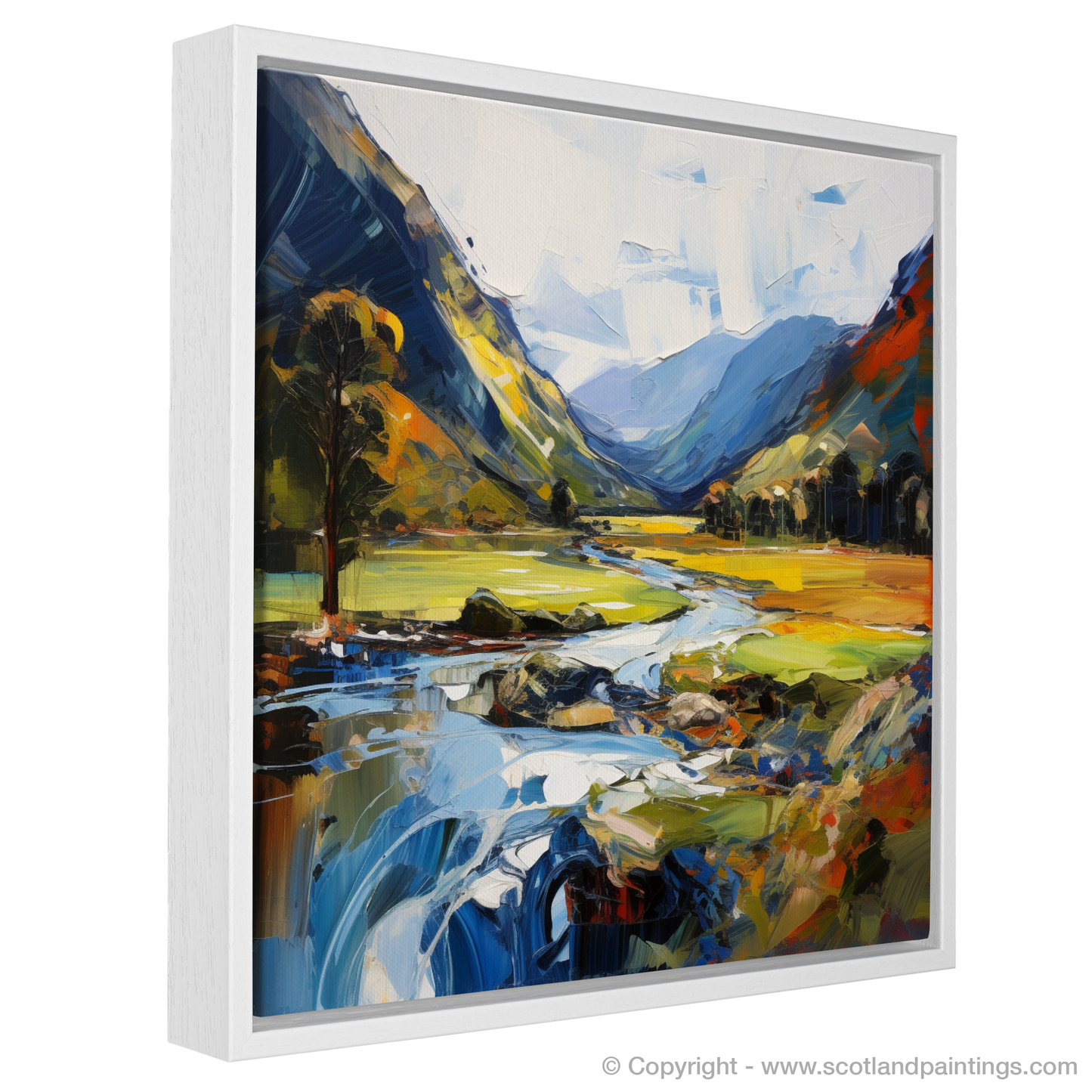Painting and Art Print of Glen Lyon, Perthshire entitled "Glen Lyon Unleashed: An Expressionist Journey Through the Scottish Wilderness".