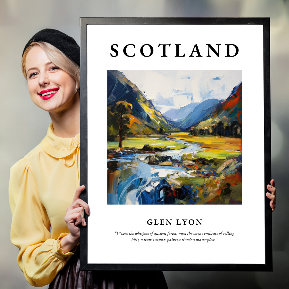 Person holding a poster of Glen Lyon