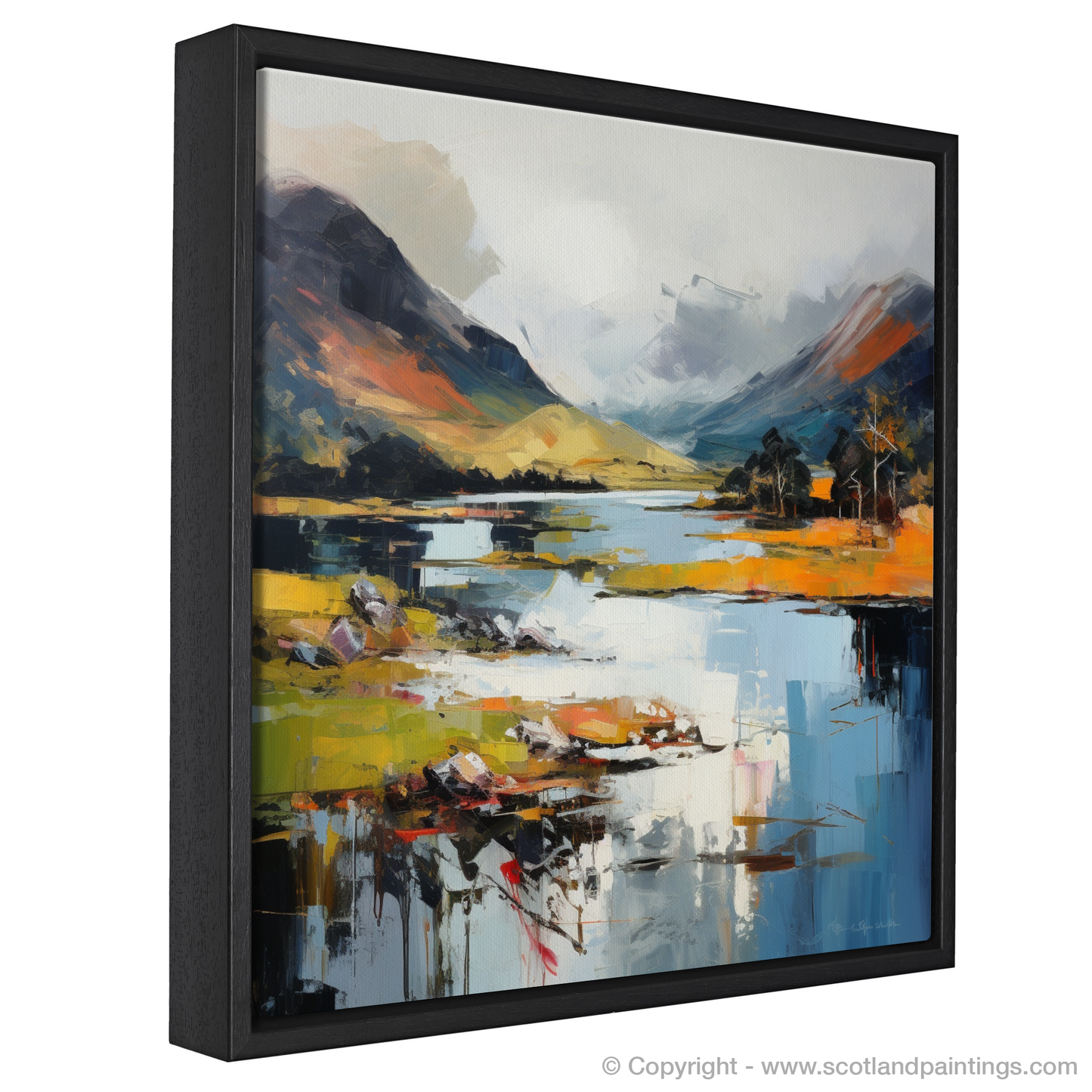 Painting and Art Print of Loch Shiel, Highlands. Loch Shiel Reverie: An Expressionist Ode to the Scottish Highlands.