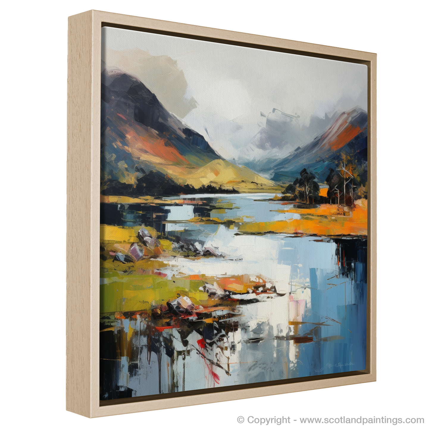 Painting and Art Print of Loch Shiel, Highlands. Loch Shiel Reverie: An Expressionist Ode to the Scottish Highlands.