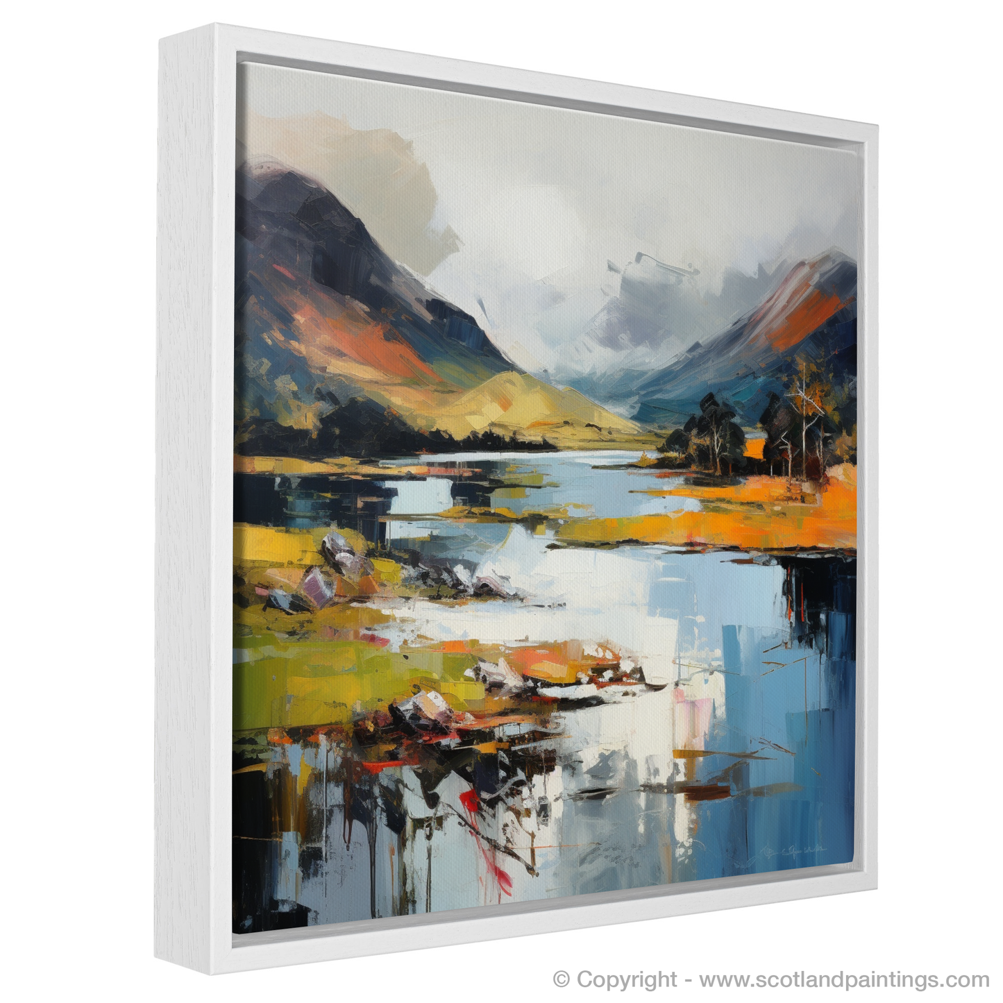 Painting and Art Print of Loch Shiel, Highlands. Loch Shiel Reverie: An Expressionist Ode to the Scottish Highlands.