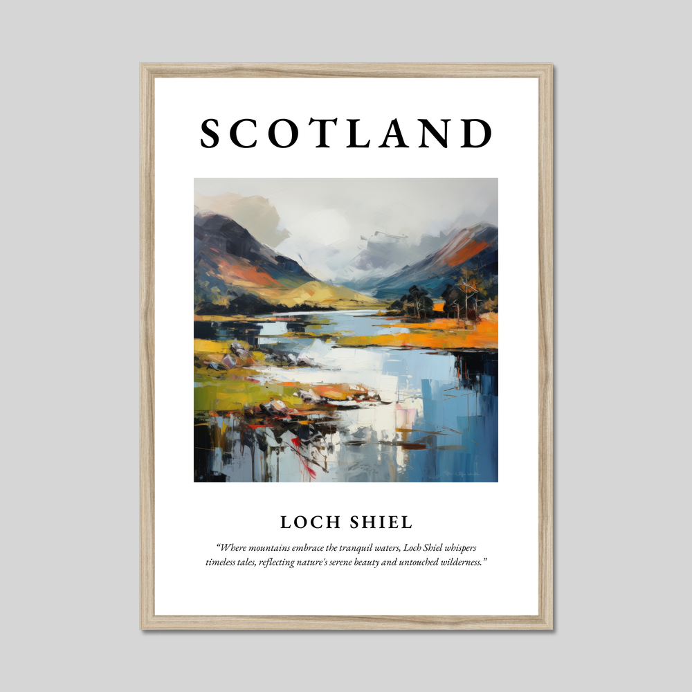 Poster in a natural frame with the word Scotland