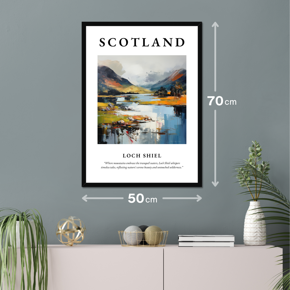 Poster of Loch Shiel hanging on a wall