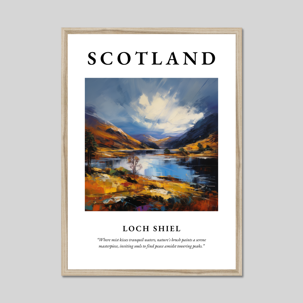 Poster in a natural frame with the word Scotland