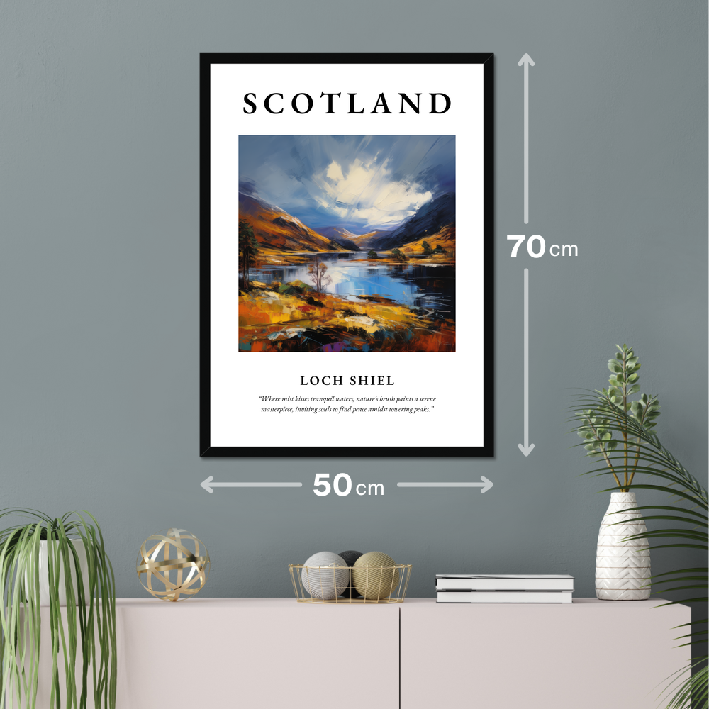 Poster of Loch Shiel hanging on a wall