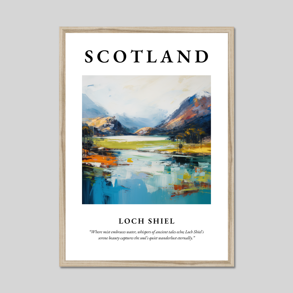 Poster in a natural frame with the word Scotland