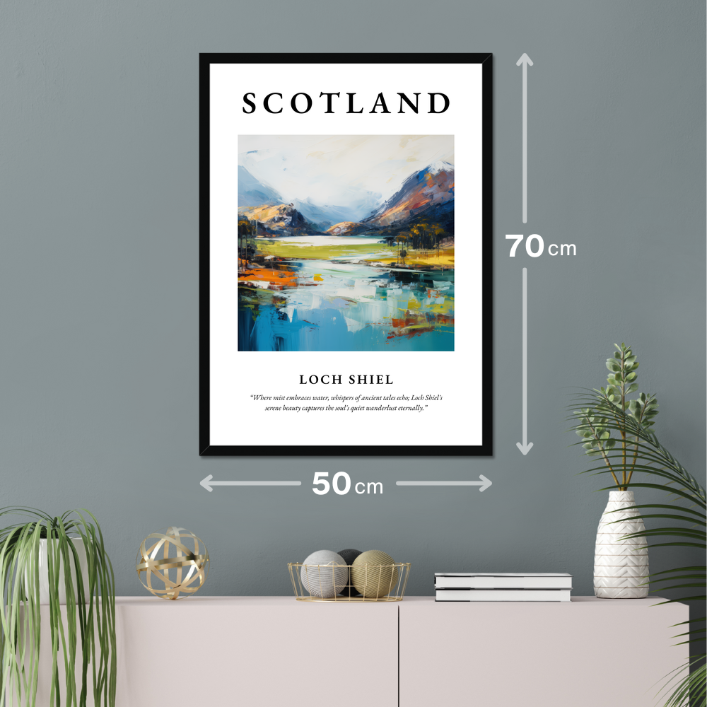 Poster of Loch Shiel hanging on a wall