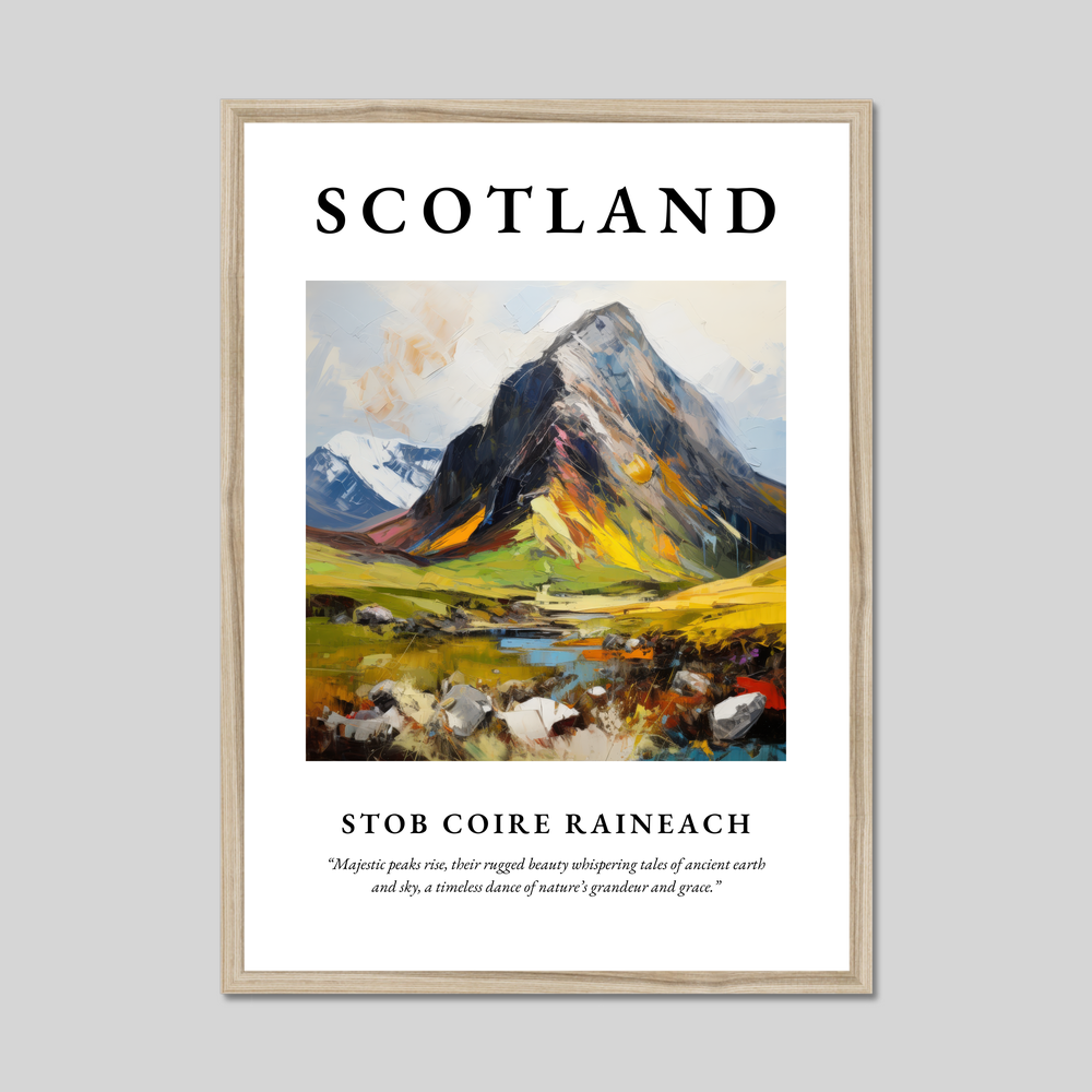 Poster in a natural frame with the word Scotland