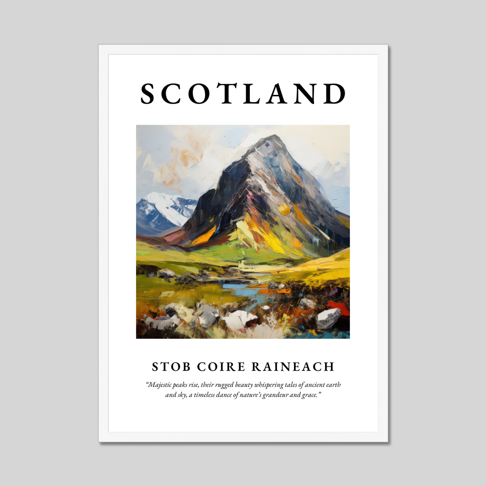 Poster in a white frame with the word Scotland