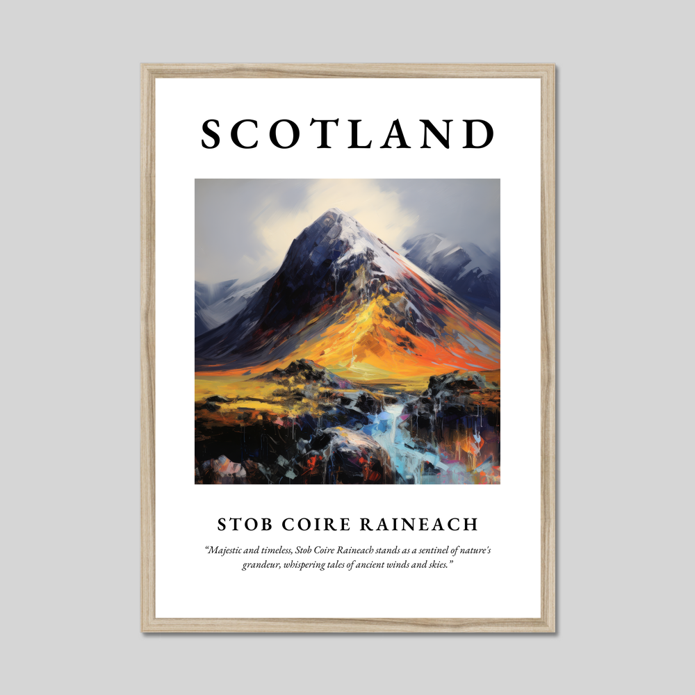 Poster in a natural frame with the word Scotland