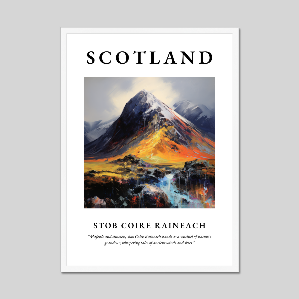 Poster in a white frame with the word Scotland