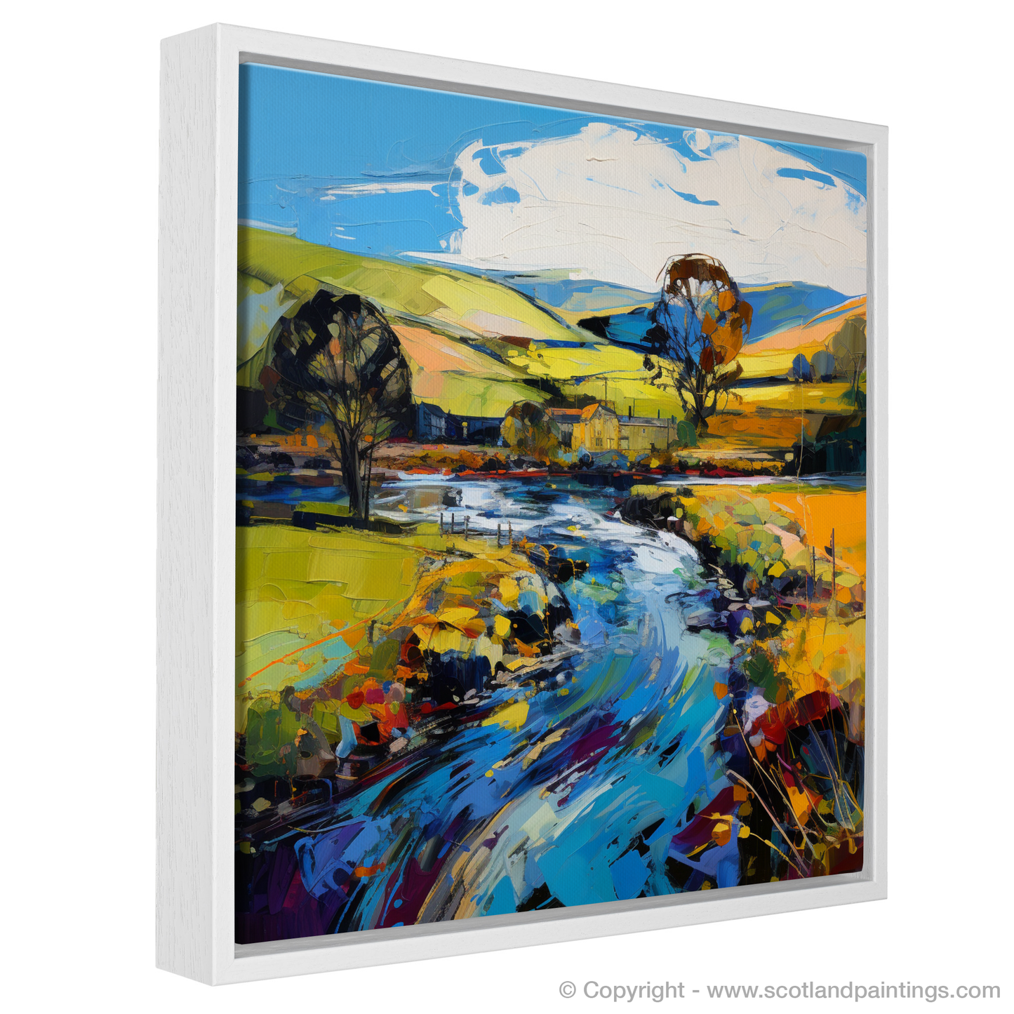 Painting and Art Print of River Deveron, Aberdeenshire entitled "Expression of River Deveron - A Scottish Rivers Masterpiece".