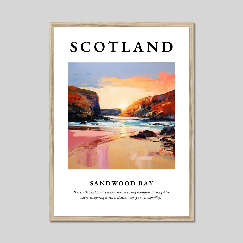 Poster in a natural frame with the word Scotland