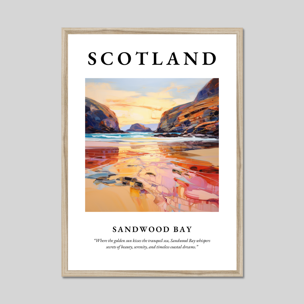 Poster in a natural frame with the word Scotland