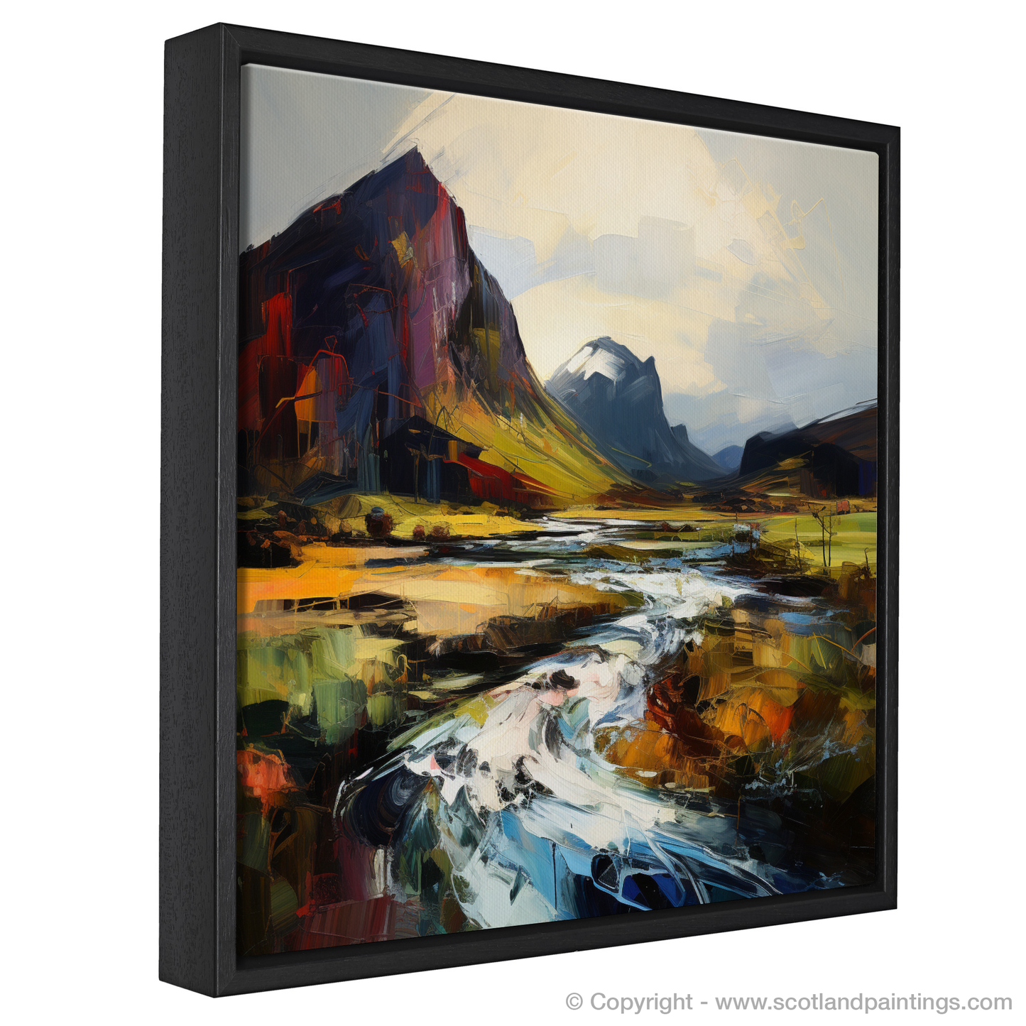 Painting and Art Print of Cruach Àrdrain entitled "Wild Essence of Cruach Àrdrain: An Expressionist Homage to Scotland's Highlands".