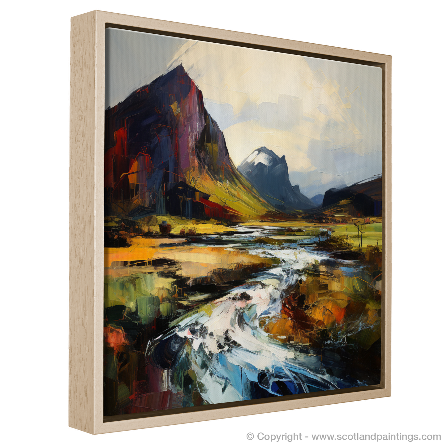 Painting and Art Print of Cruach Àrdrain entitled "Wild Essence of Cruach Àrdrain: An Expressionist Homage to Scotland's Highlands".