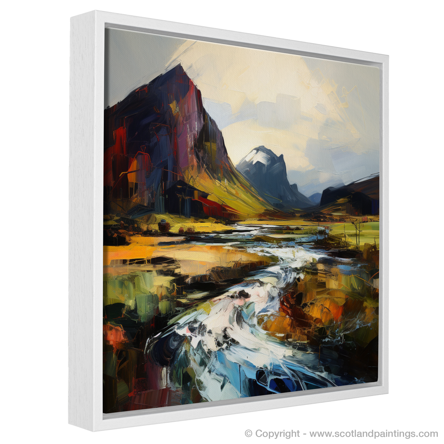 Painting and Art Print of Cruach Àrdrain entitled "Wild Essence of Cruach Àrdrain: An Expressionist Homage to Scotland's Highlands".