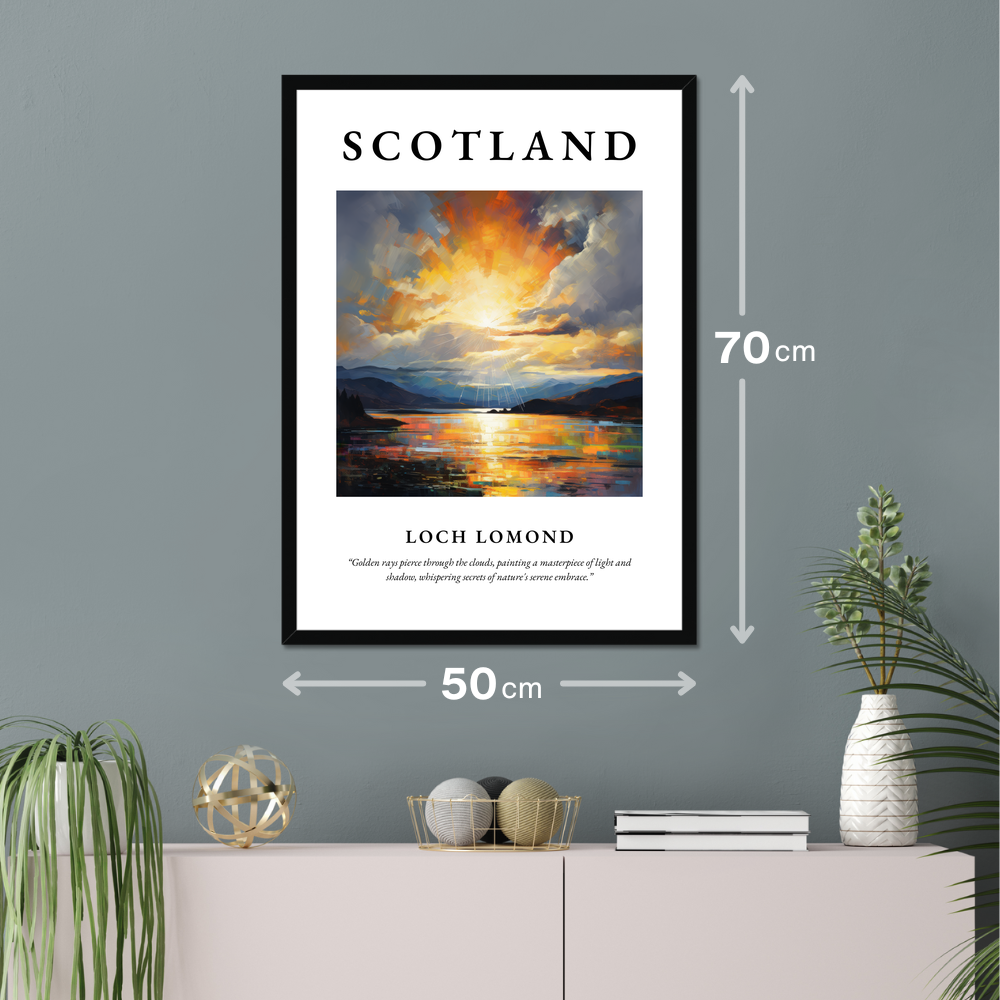 Poster of Loch Lomond hanging on a wall