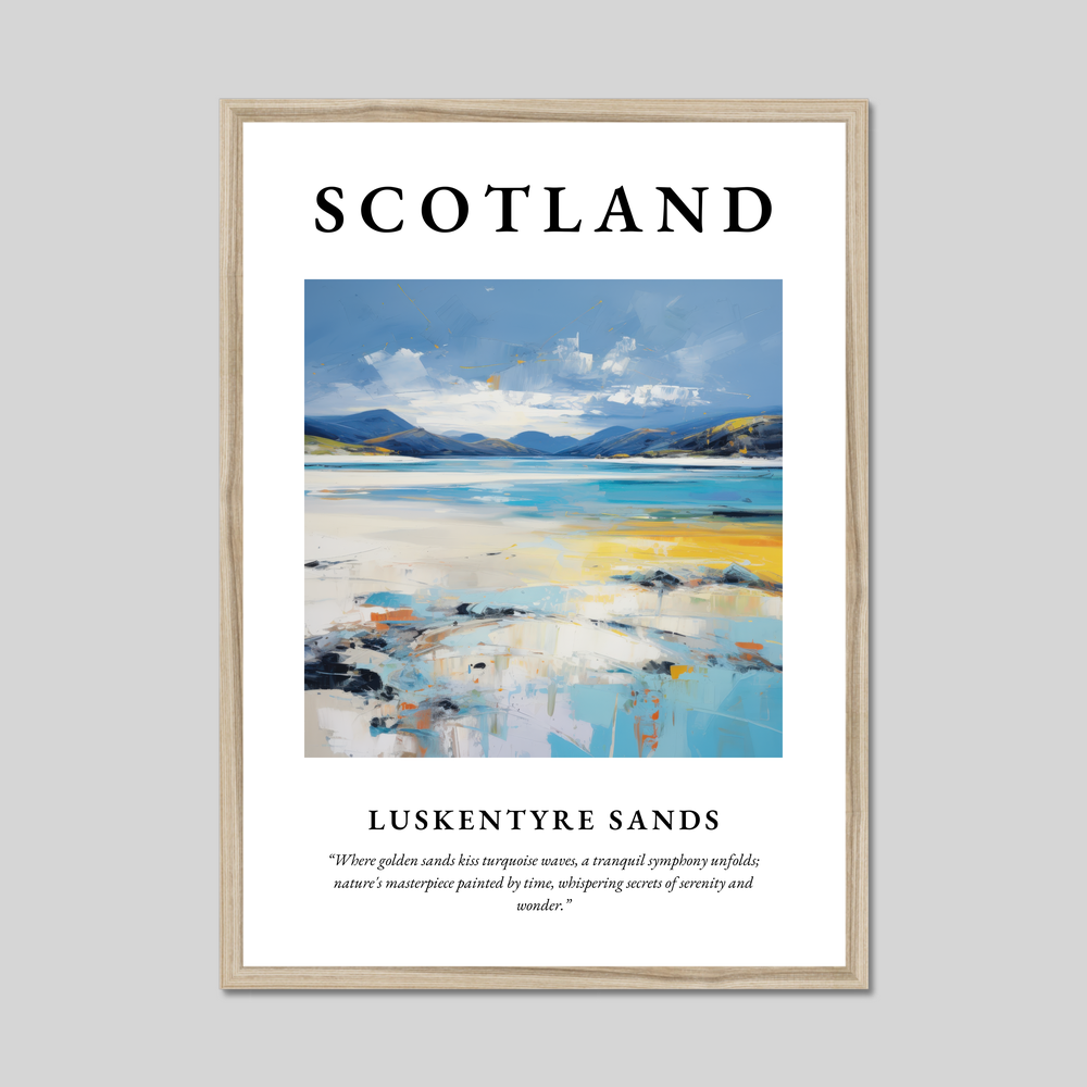 Poster in a natural frame with the word Scotland