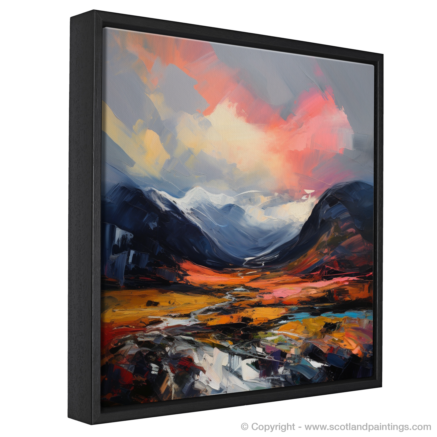 Painting and Art Print of Dramatic sky in Glencoe entitled "Highland Tempest: The Spirit of Glencoe".