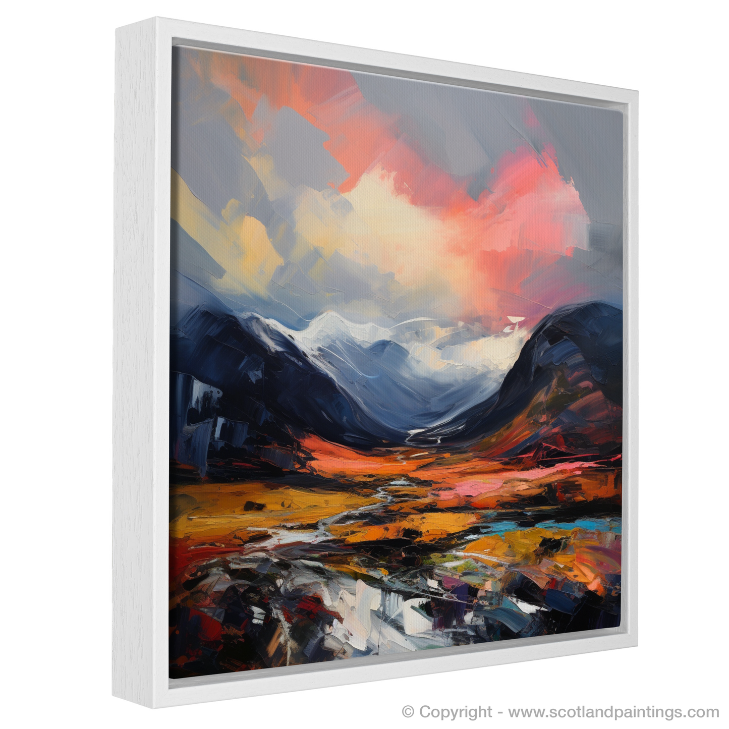 Painting and Art Print of Dramatic sky in Glencoe entitled "Highland Tempest: The Spirit of Glencoe".