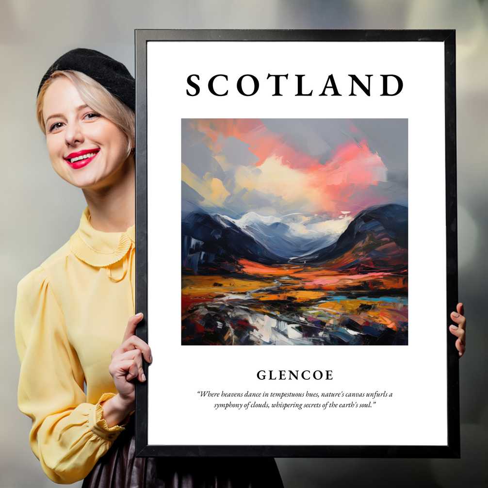 Person holding a poster of Glencoe