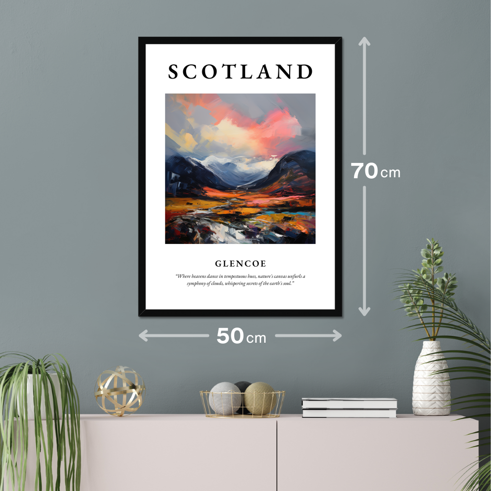 Poster of Glencoe hanging on a wall