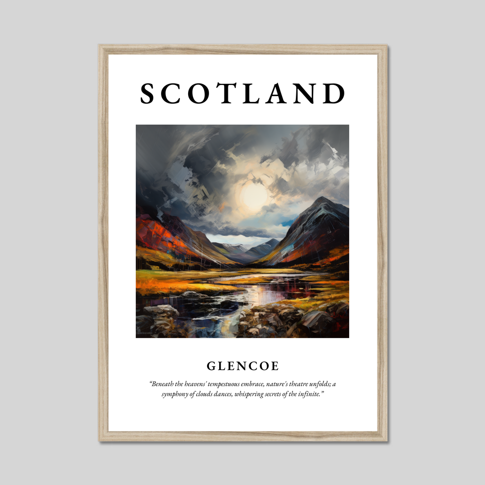 Poster in a natural frame with the word Scotland