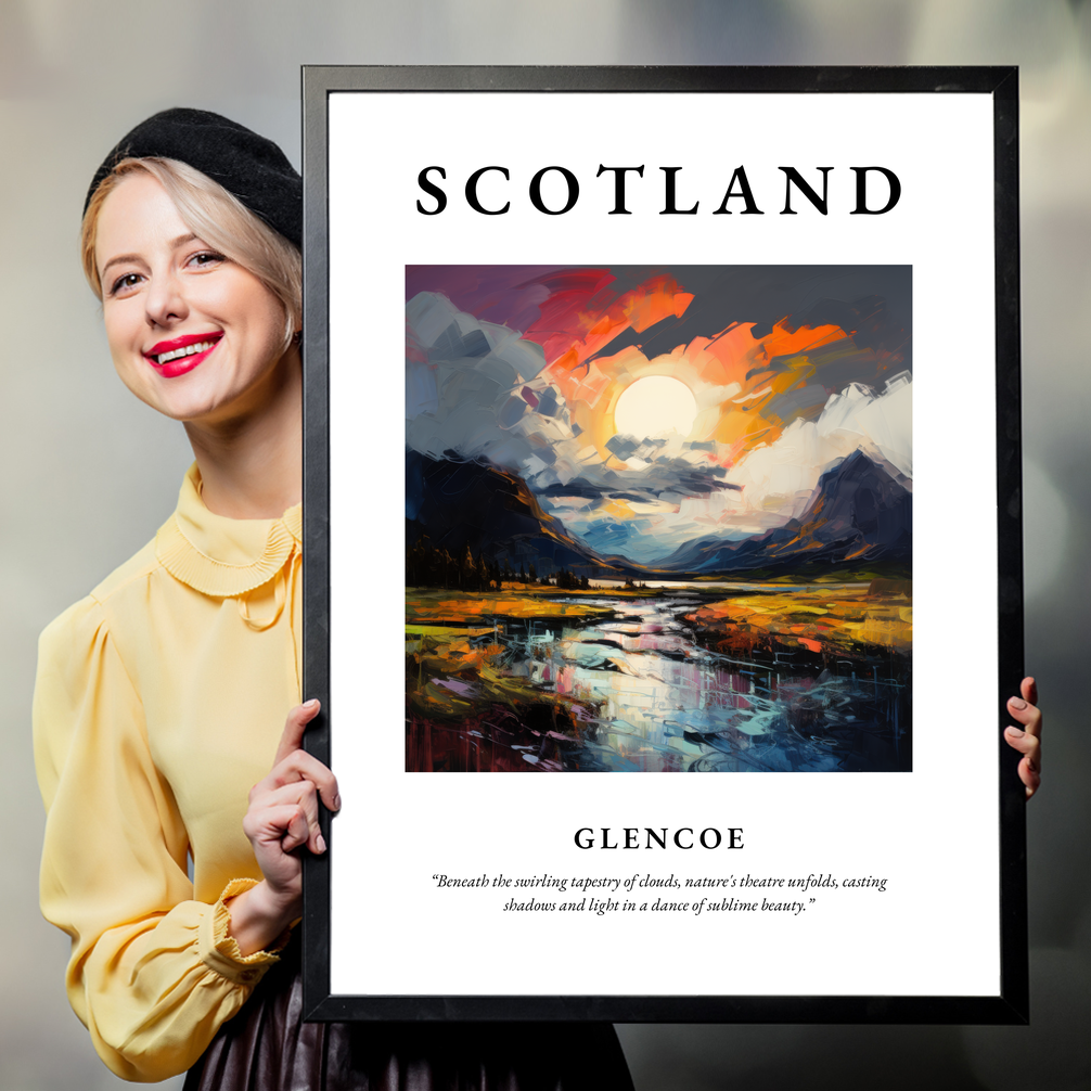 Person holding a poster of Glencoe