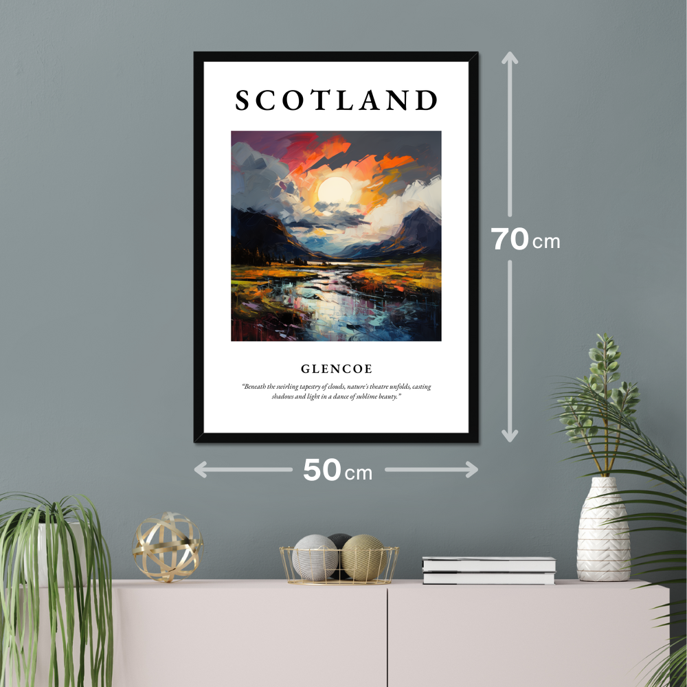 Poster of Glencoe hanging on a wall