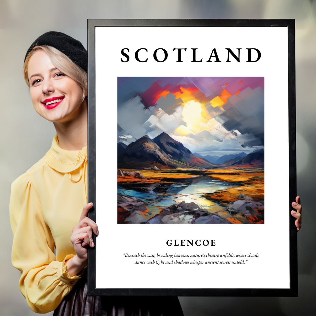 Person holding a poster of Glencoe