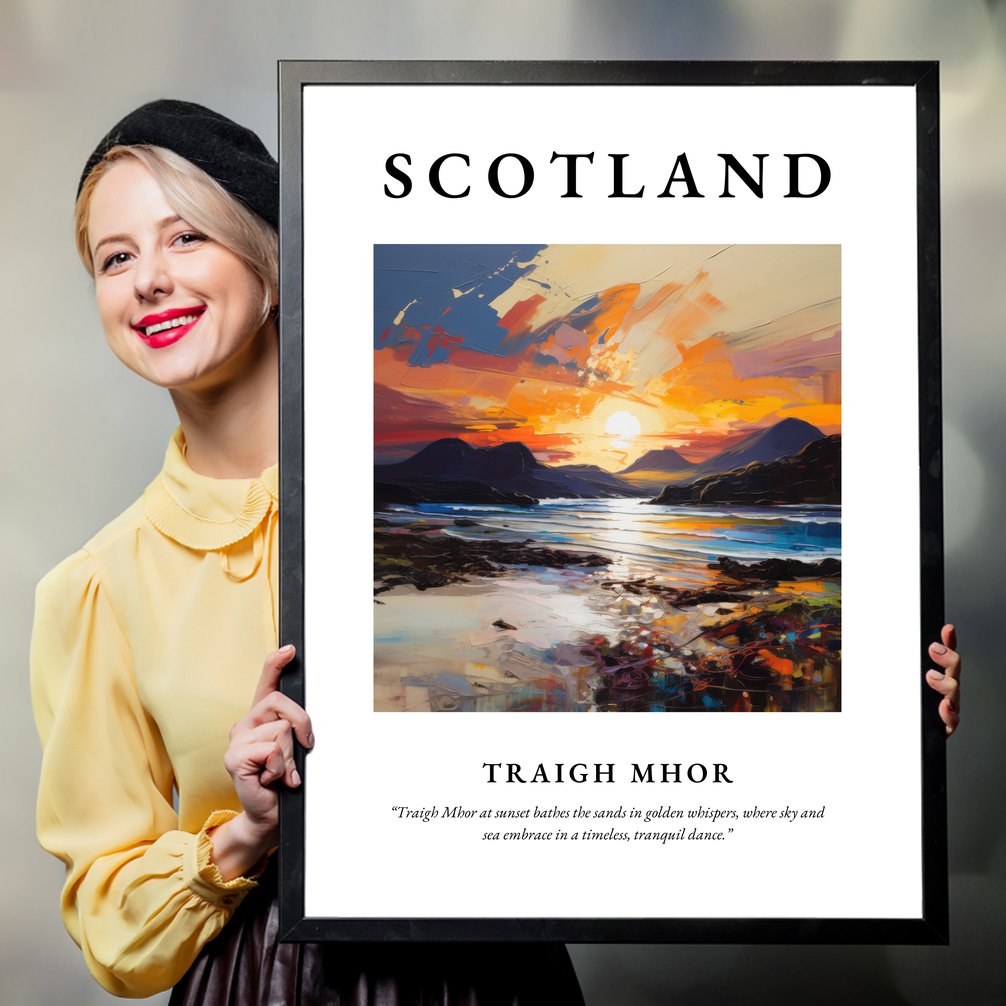 Person holding a poster of Traigh Mhor