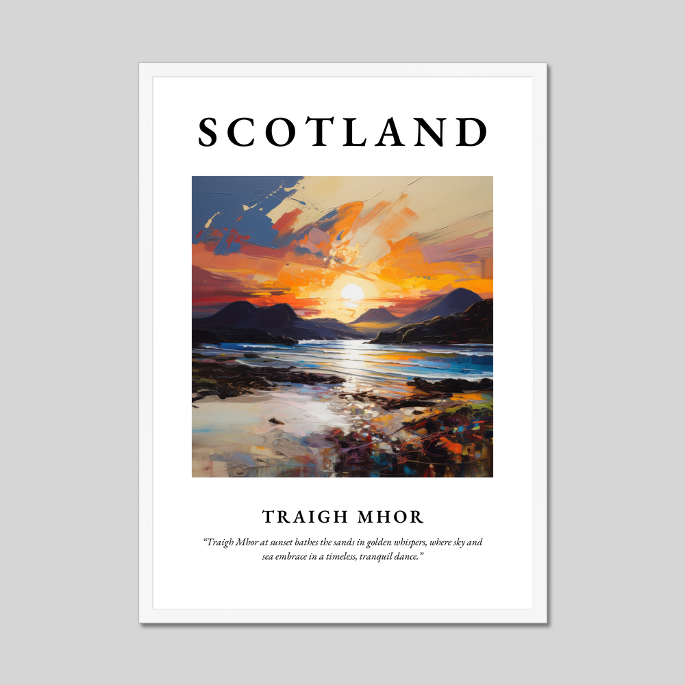 Poster in a white frame with the word Scotland