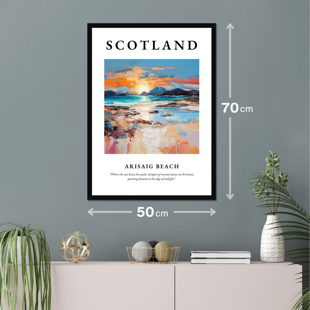 Poster of Arisaig Beach hanging on a wall