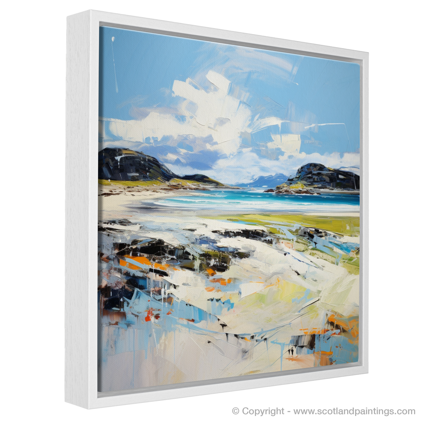 Painting and Art Print of Camusdarach Beach entitled "Wilds of Camusdarach: An Expressionist Ode to Scottish Shores".