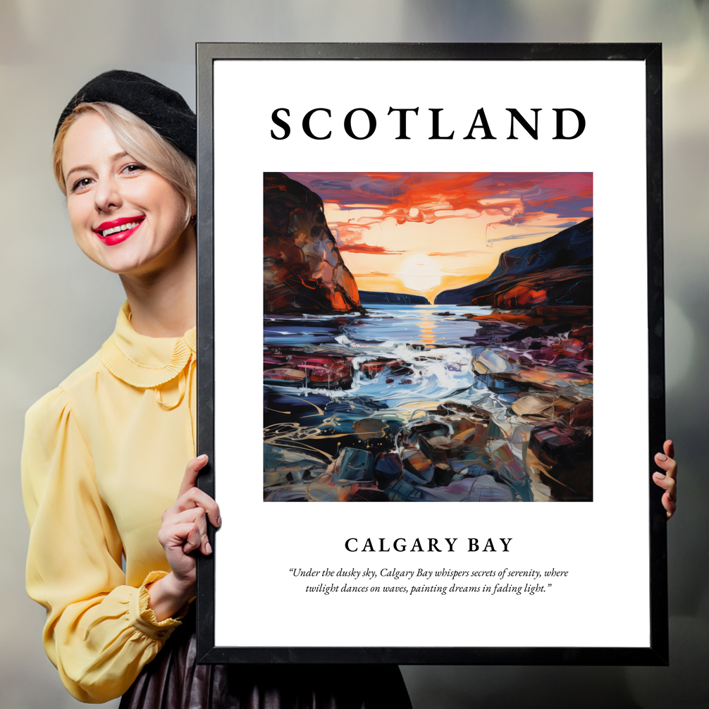 Person holding a poster of Calgary Bay