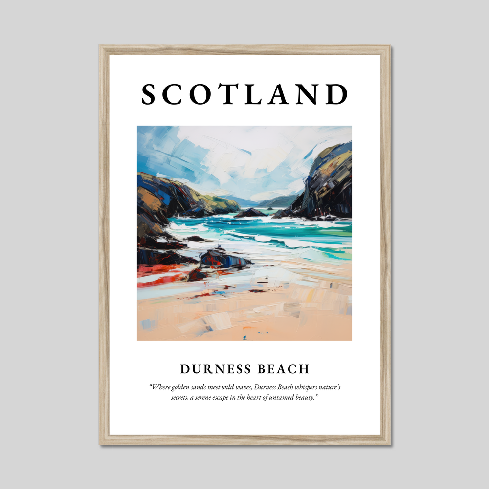 Poster in a natural frame with the word Scotland