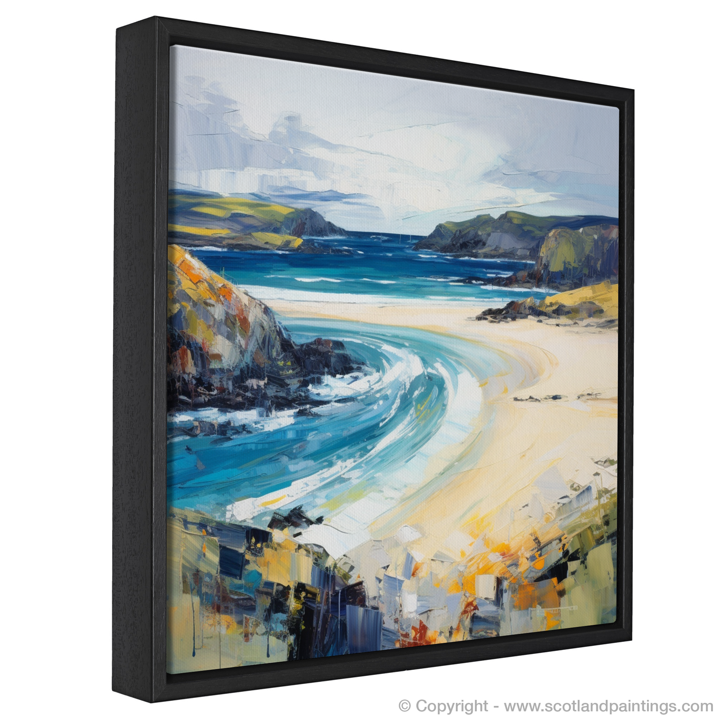 Painting and Art Print of Durness Beach, Sutherland entitled "Wild Rhythms of Durness Beach".