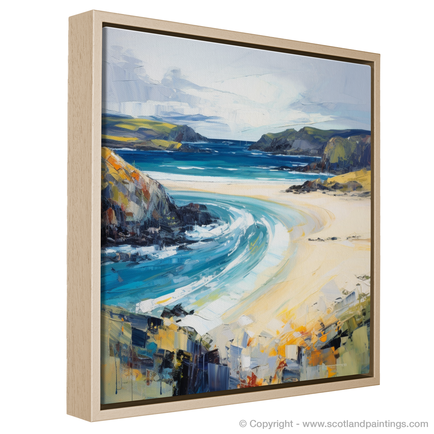 Painting and Art Print of Durness Beach, Sutherland entitled "Wild Rhythms of Durness Beach".