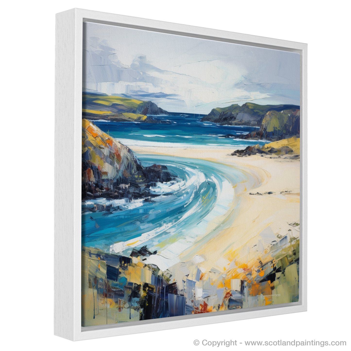 Painting and Art Print of Durness Beach, Sutherland entitled "Wild Rhythms of Durness Beach".