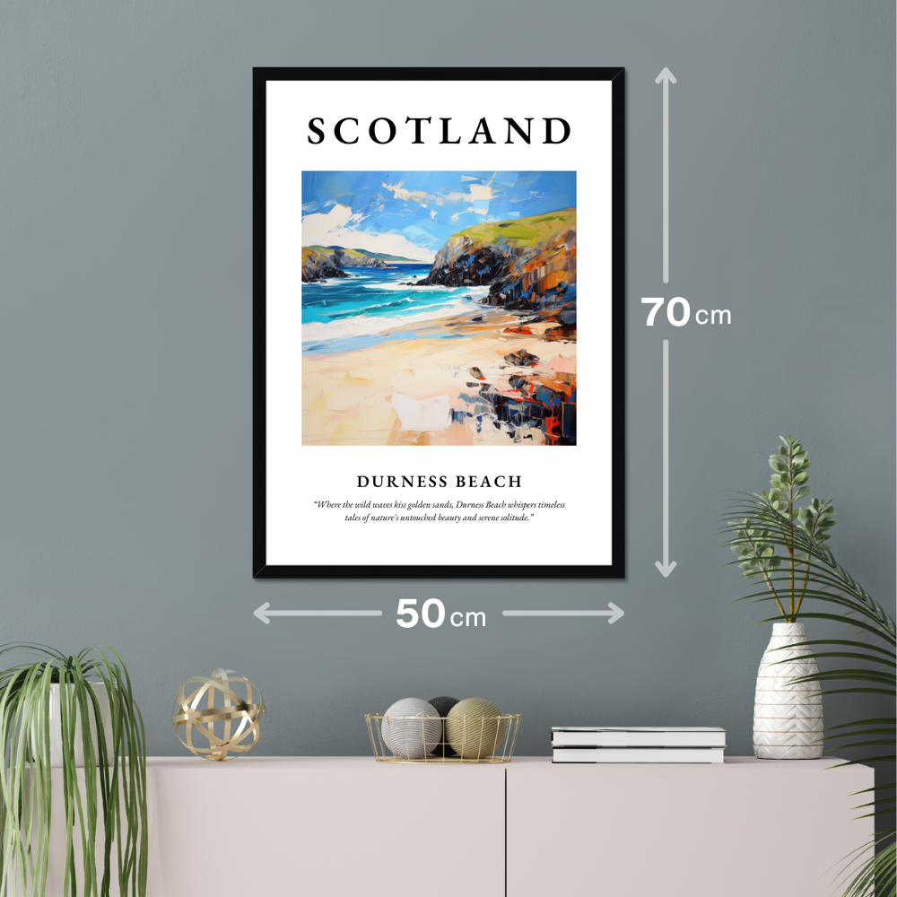 Poster of Durness Beach hanging on a wall