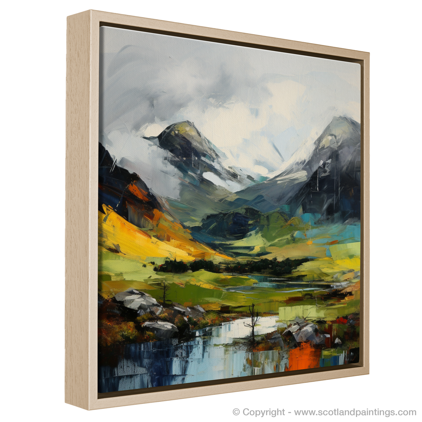 Painting and Art Print of Meall Greigh entitled "Majestic Meall Greigh: An Expressionist Ode to the Scottish Highlands".