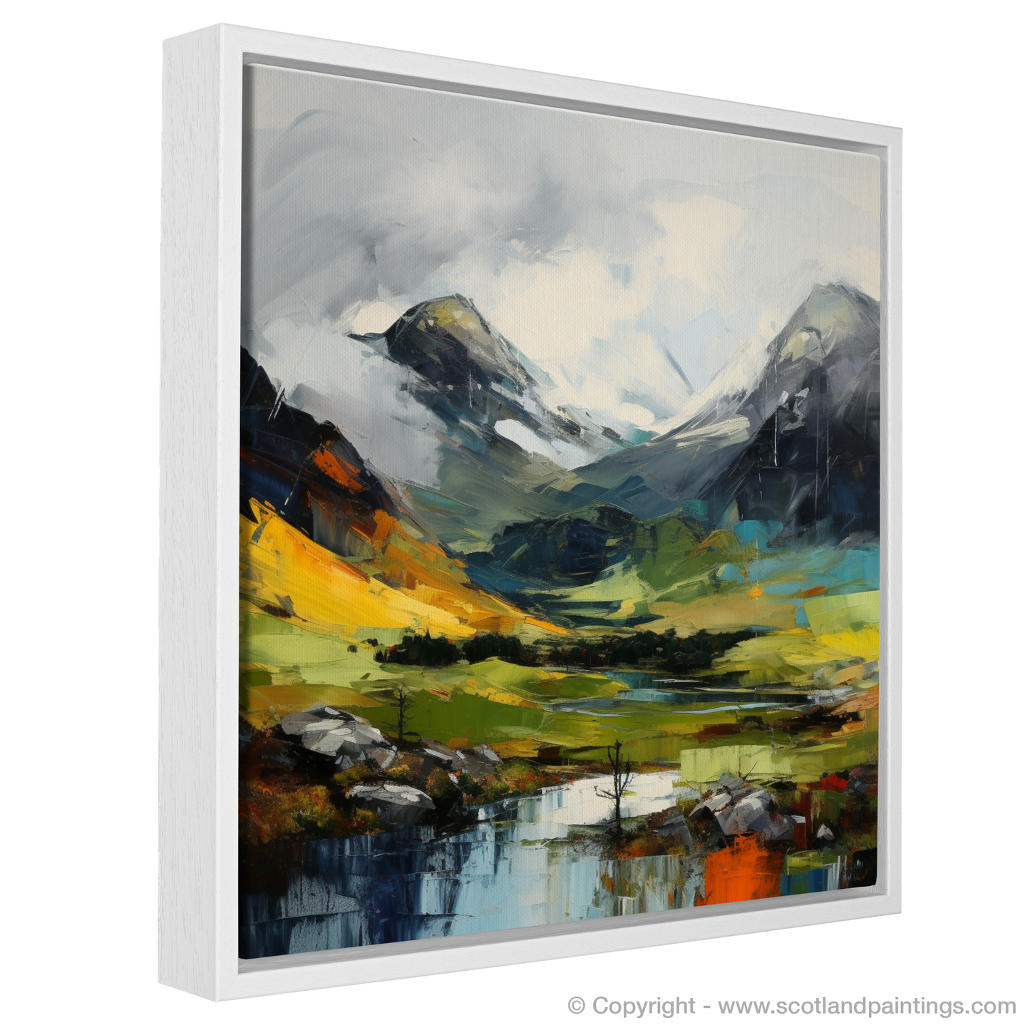 Painting and Art Print of Meall Greigh entitled "Majestic Meall Greigh: An Expressionist Ode to the Scottish Highlands".