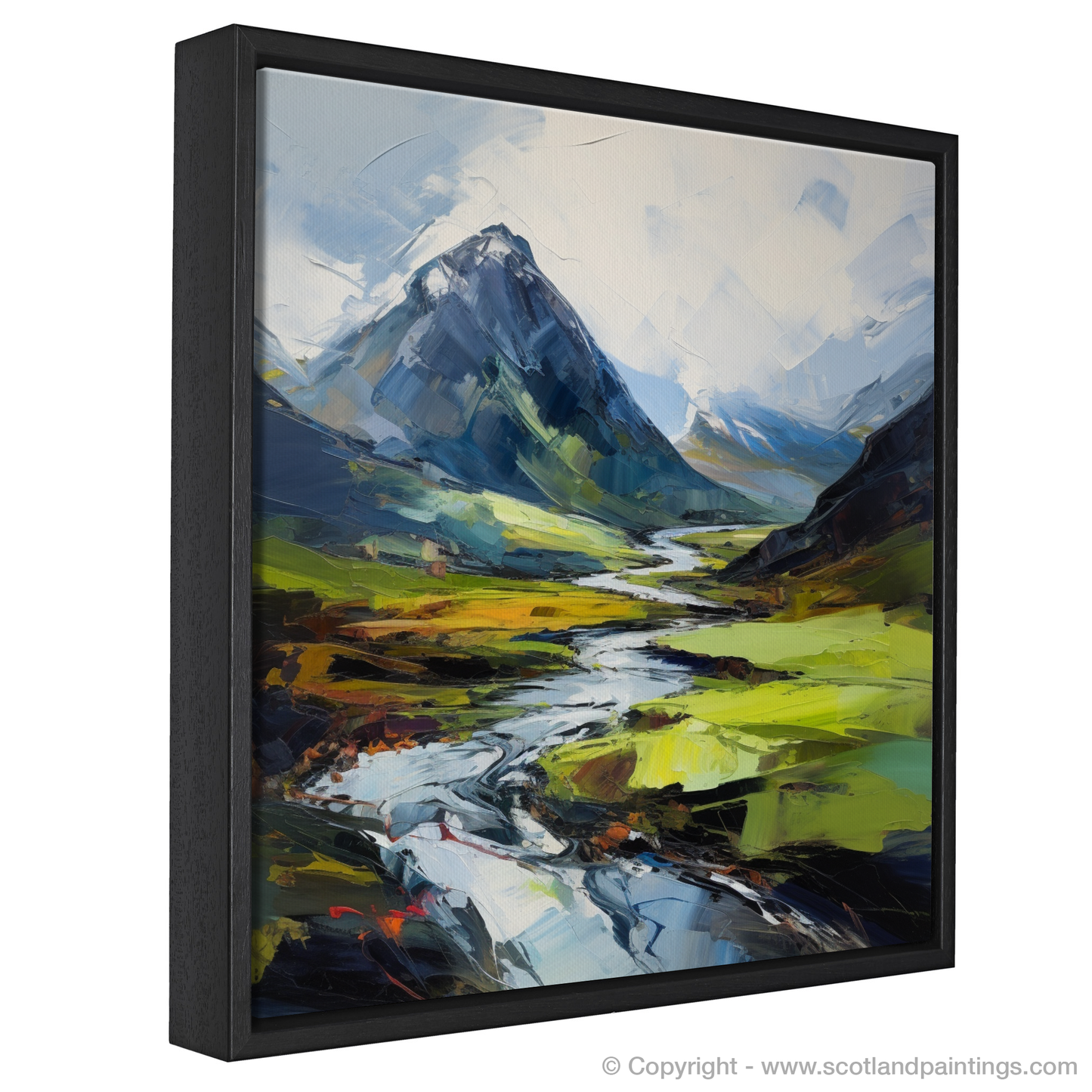 Painting and Art Print of Meall Greigh entitled "Expressionism Meets Meall Greigh: A Vivid Scottish Munro Masterpiece".