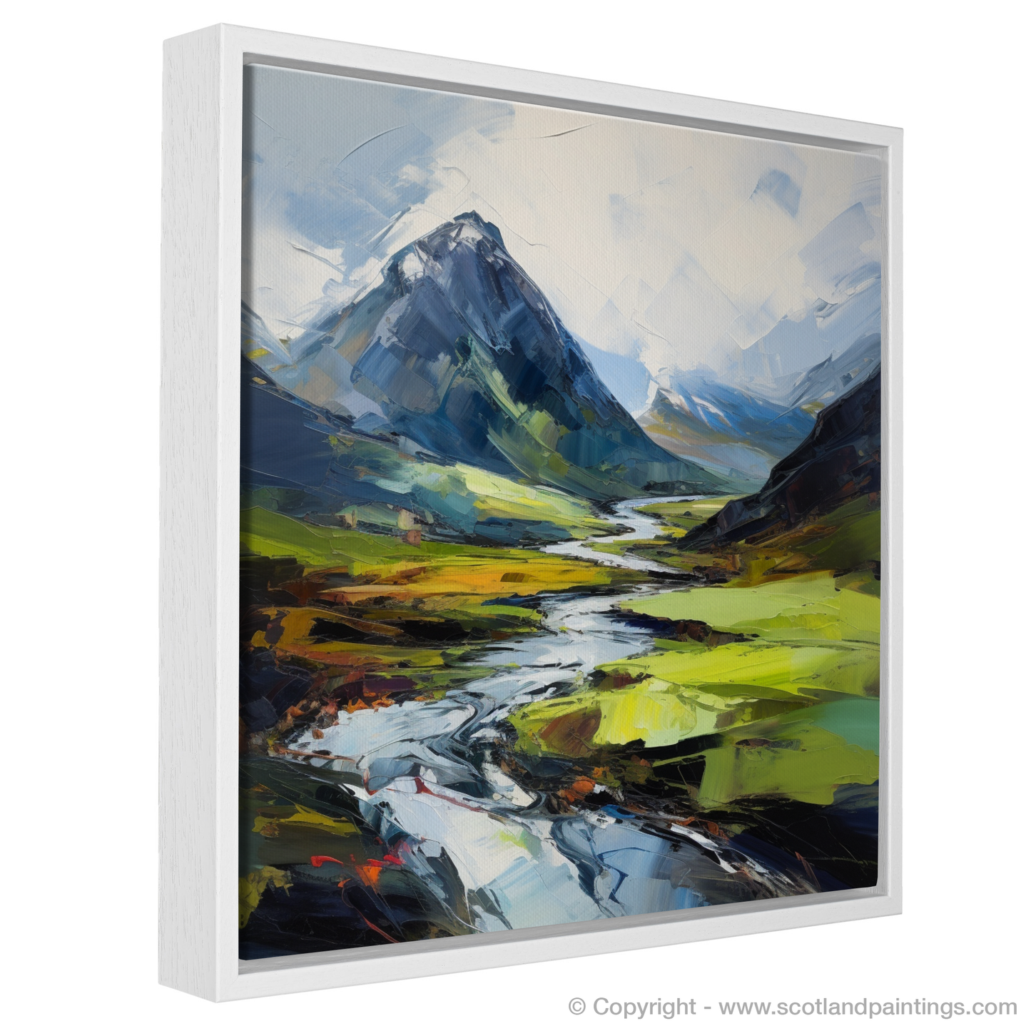 Painting and Art Print of Meall Greigh entitled "Expressionism Meets Meall Greigh: A Vivid Scottish Munro Masterpiece".